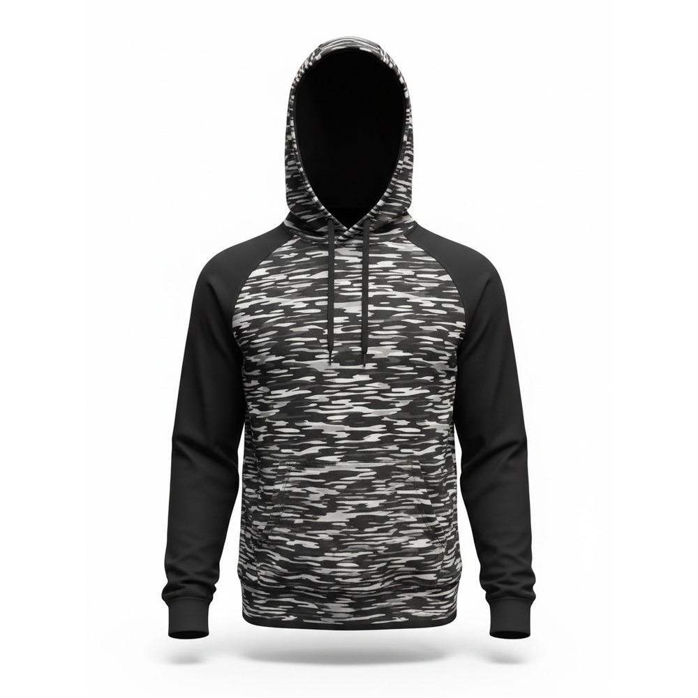 Nike Therma-FIT Men's Medium Black Gray Camo Pullover Hoodie 685271-100